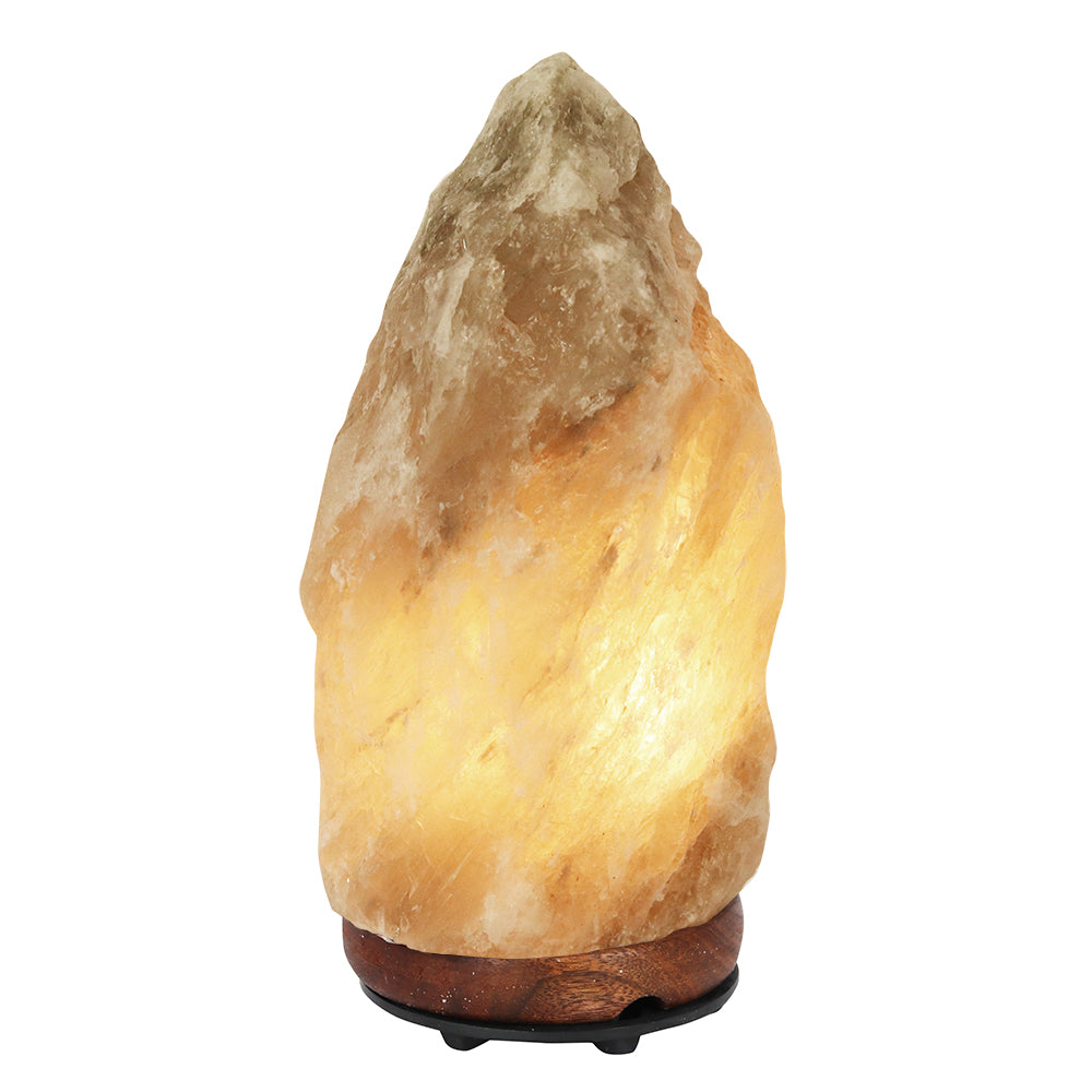 A natural grey Himalayan salt lamp perfect for lighting a desk space and purifying the air.